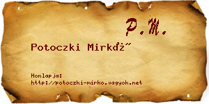 Potoczki Mirkó névjegykártya